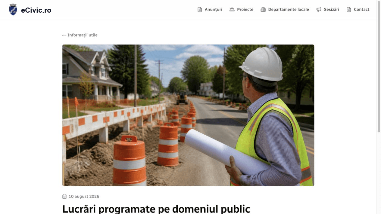 Pagina individuală a unui anunț eCivic