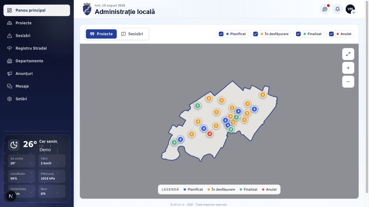 Dashboardul operațional eCivic