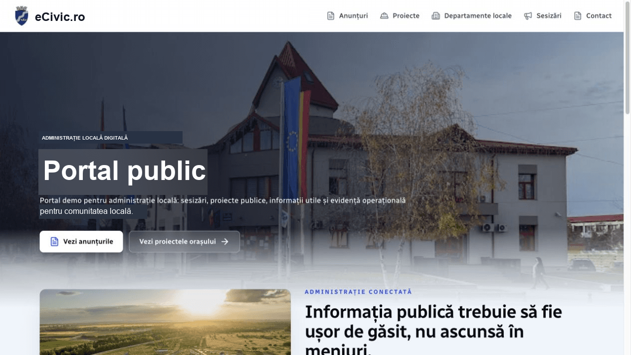 Interfața portalului public eCivic