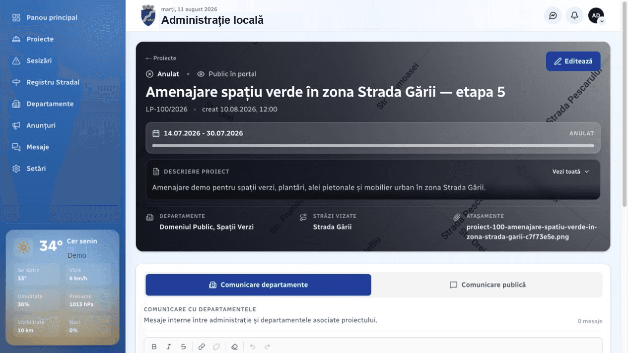 Dosarul administrativ al unui proiect eCivic